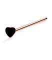 Black Heart Silver Straight Nose Stud NSKA-357CL